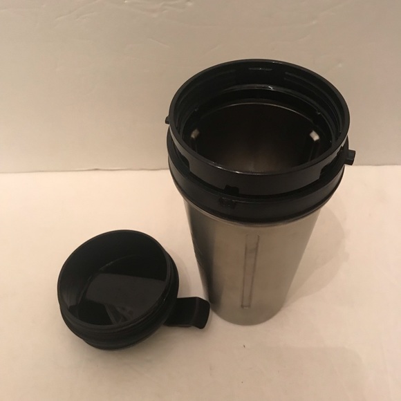 Stainless Steel Shaker Bottle with Black Lid - Picture 4 of 5